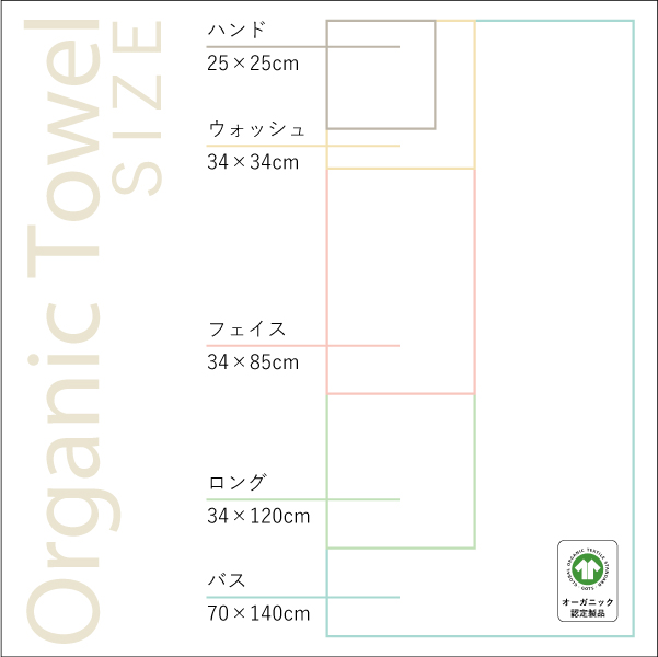 オーガニックコットンのタオル