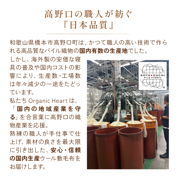 ぬくもりウールの洗える敷毛布