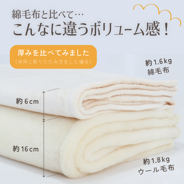 ぬくもりウールの洗える敷毛布
