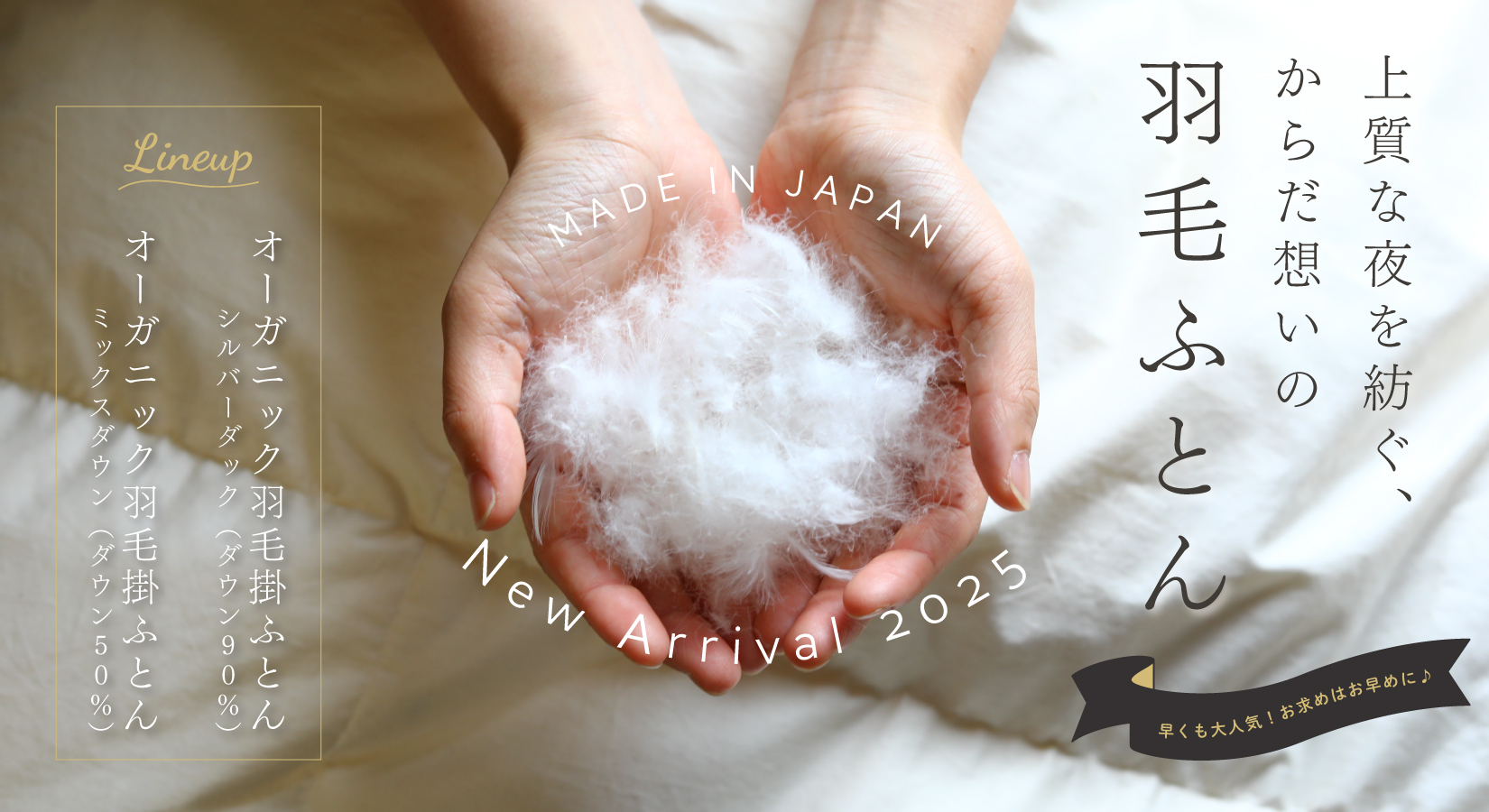 2025羽毛ふとん早くも大人気♪